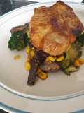 Miso mustard pork & broccoli salad