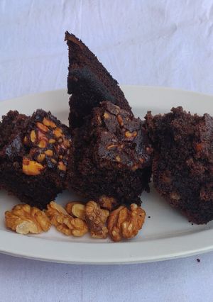 A picture of Eggless Chocolate Walnut Brownie.
