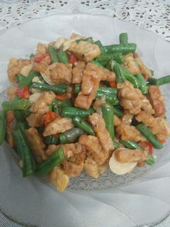 Foto resep Tumis kacang panjang+tempe