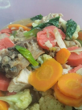 Cara Gampang Membuat Resep Tumis ayam warna warni (sosis,pokcoy,brokol,wortel) Anti Ribet, Bikin Ngiler