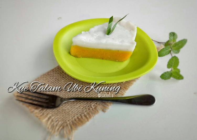 Cara Gampang Membuat Kue Talam Ubi Kuning, Super