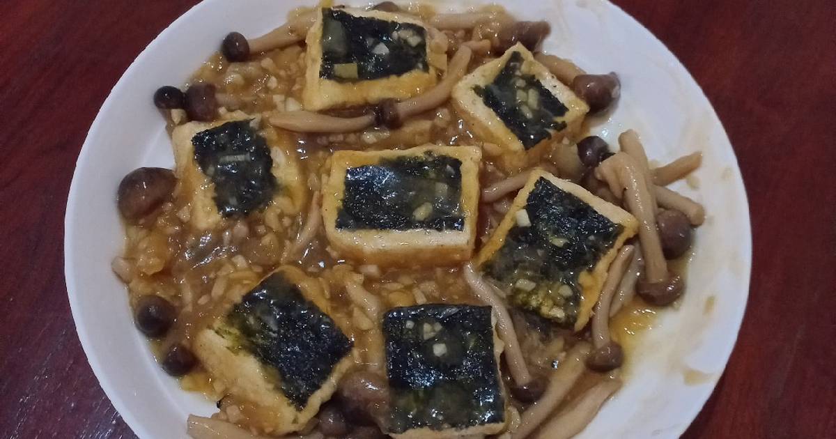 Resep Shimeji Silken Tofu (Tahu Nori Jamur) oleh rrrsuryaaaa Cookpad