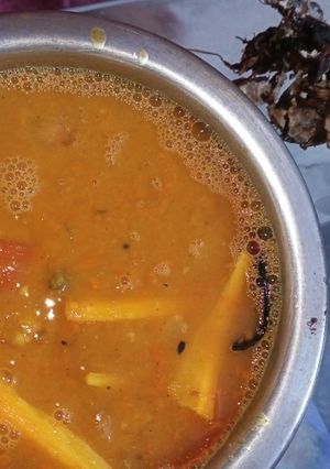 A picture of Sambar with tamerind.