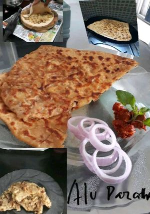 A picture of North indian aloo paratha.