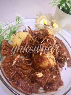 Foto resep Cilok Telur Kuah Kacang
