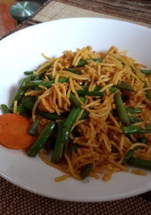 A picture of Spicy veggy pasta.