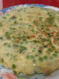 Tortilla en verde: guisantes, judías verdes y pimiento