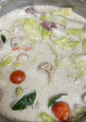 A picture of Beginner’s Tom Kha Gai (Thai Coconut Chicken Soup).