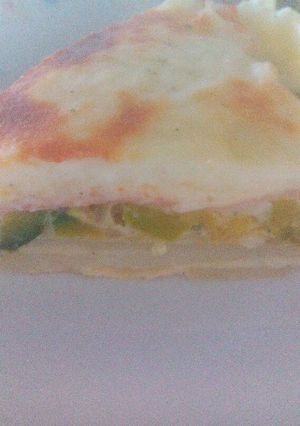 Una foto de Tarta de zapallito con papas