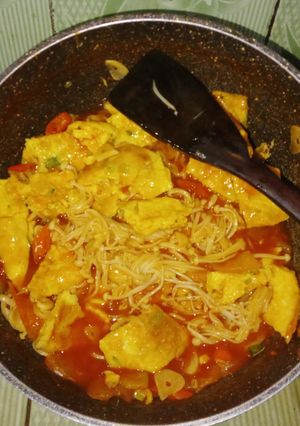 Foto resep JAMUR ENOKI TELUR DADAR, SAOS SAMBAL ‼️