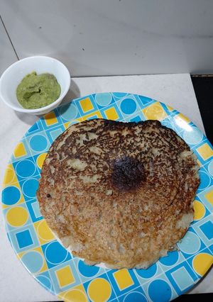 A picture of Mung sprouts and Poha chila.
