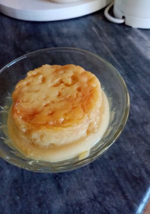 Una foto de Flan en taza