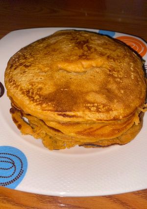 A picture of Orange sweet potato pancakes.