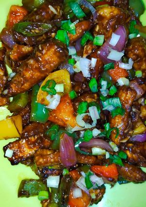 A picture of Baby corn manchurian.