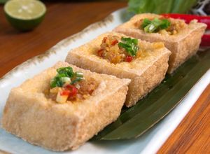 Hình của món Đậu hũ chiên sả.