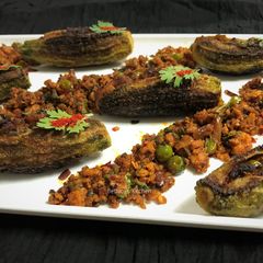 A picture of Bharwan Keema Karela (Stuffed Bittergourd).