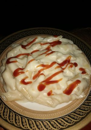صورة لوصفة مكرونه بالصوص الأبيض