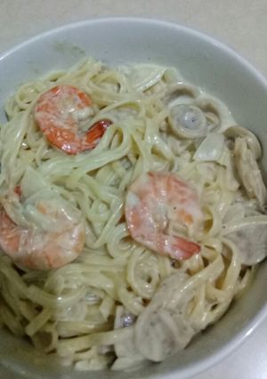 Foto resep Fettucini sosis udang enak simple😍😍