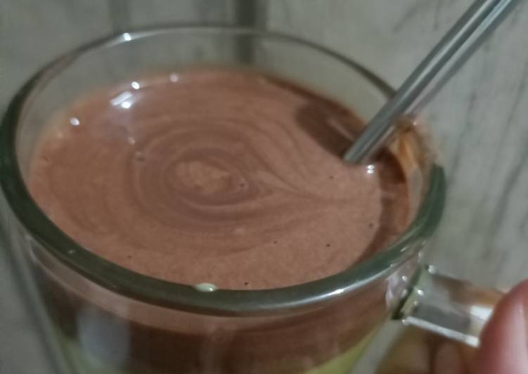 Langkah membuat Avocado jus w/dalgona Milo legit