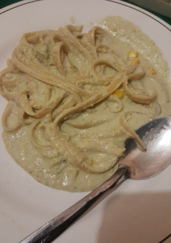 Una foto de Fettuccine en crema de brócoli y champiñones