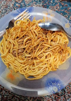 عکسی از دستور ماکارونی با مرغ