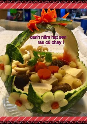 Hình của món Canh nấm hạt sen rau củ chay !.