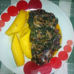 A picture of How to make vegetable sauce and plantain.