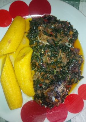 A picture of How to make vegetable sauce and plantain.