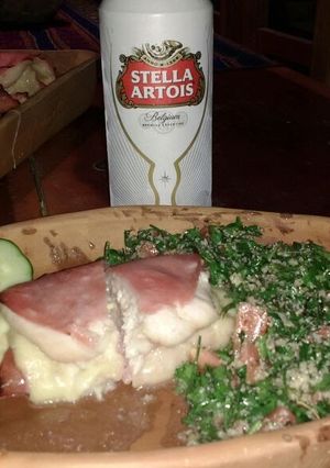 Una foto de Arrollados de gatuzo macerado y tabulle