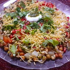 A picture of Sprouted green moong and chana chaat.