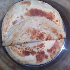 A picture of Ghee parathas.
