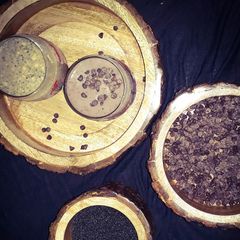 Chocolate banana chia pudding and coffee chia pudding A picture of Chocolate banana chia pudding and coffee chia pudding.