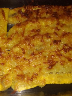 Una foto de Plátano maduro con queso, al horno