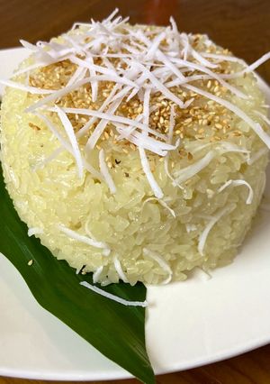 Hình của món Xôi lá dứa cốt dừa.