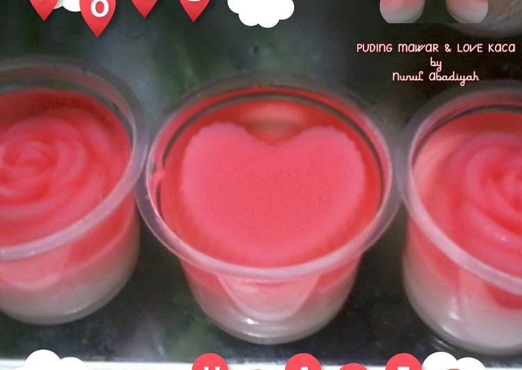 Resep Puding mawar &amp; love kaca. | Cara Masak Puding mawar &amp; love kaca. Yang Sedap