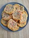 Cookies pralines roses et pépites de chocolat noir