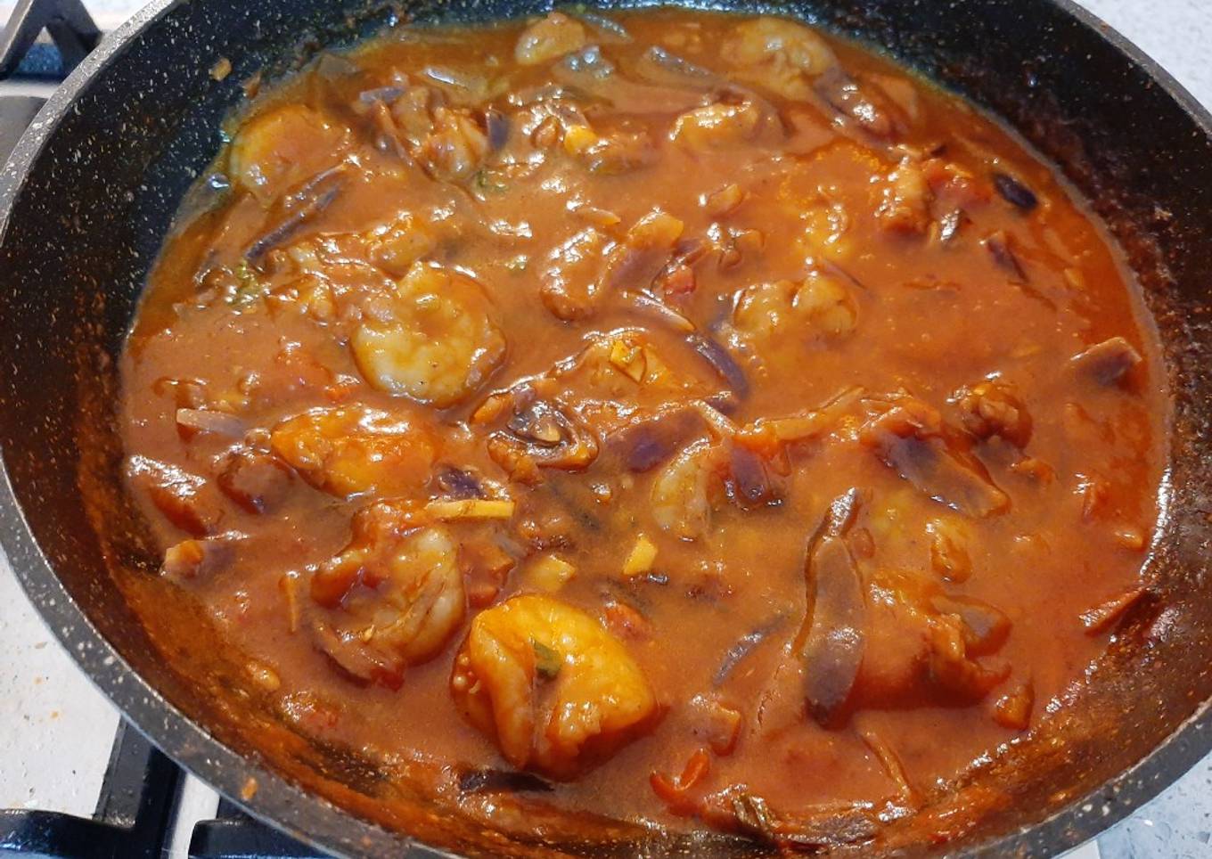 Shrimps in red sauce - Mauritius