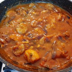 A picture of Shrimps in Red Sauce - Mauritian style.