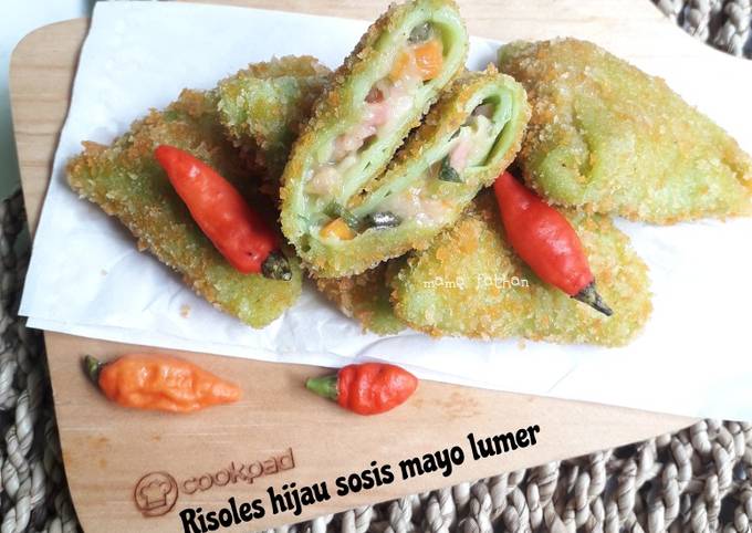 Risoles hijau sosis mayo lumer