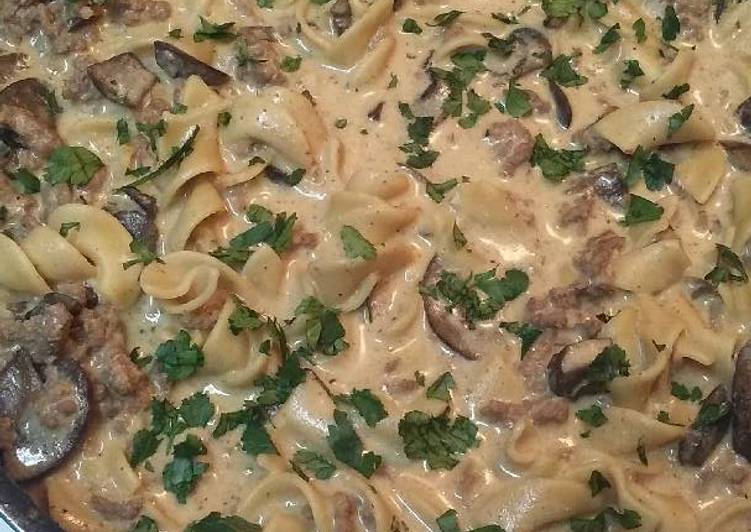 Steps to Prepare Any-night-of-the-week Homemade Hamburger Helper - Stroganoff Style