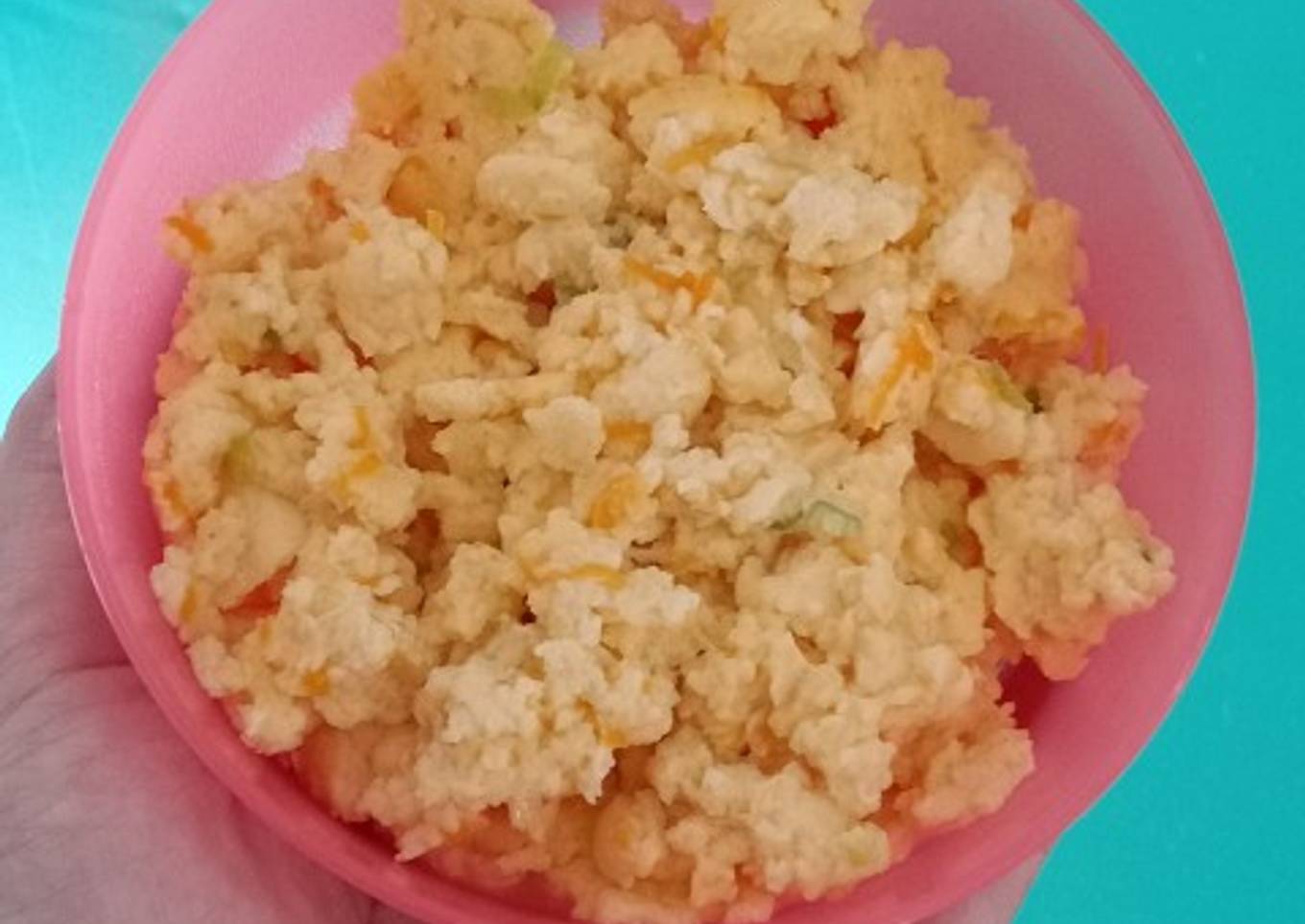 Cheesy Scrambled Egg (MPASI 9 bulan +)