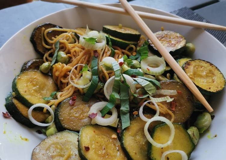 Recette Des Nouilles chinoises coco curry legumes