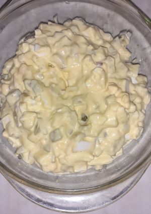O poză a rețetei Salată de ouă fierte.