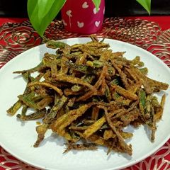 Crispy Fried Bhindi A picture of Crispy Fried Bhindi.