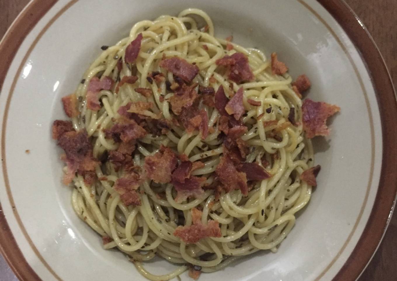 Spaghetti Aglio Olio with Bacon