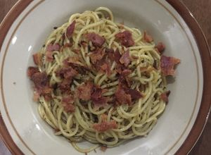 Foto resep Spaghetti Aglio Olio with Bacon
