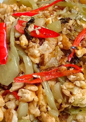 รูปของ ผักกาดดองเปรียวผัดไข่(มังสวิรัติ)