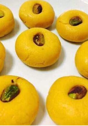 A picture of Saffron Milk Peda.