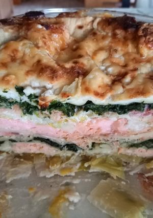 Une photo de Lasagne au 2 saumons