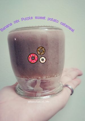 Hình của món Steamed Sw.potato mix Banana oatsmeal - Bánh khoai tím.chuối ym.